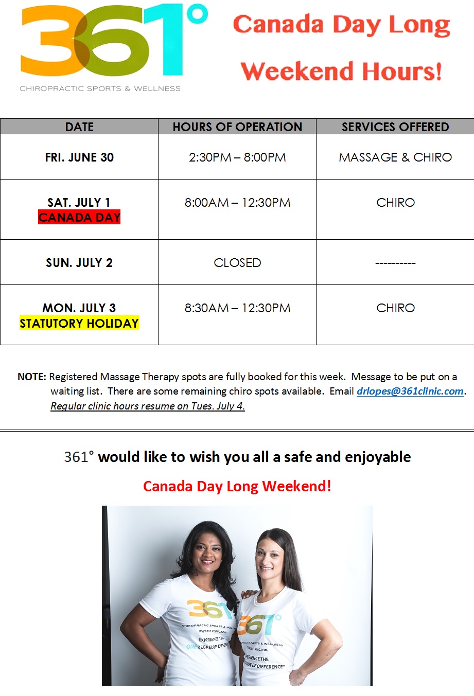 Can Long Weekend Hours 361 Clinic